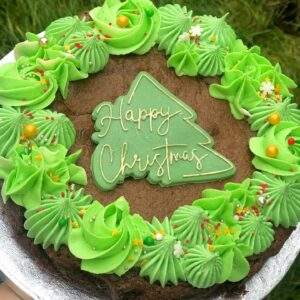 christmas chocolate brownie wreath